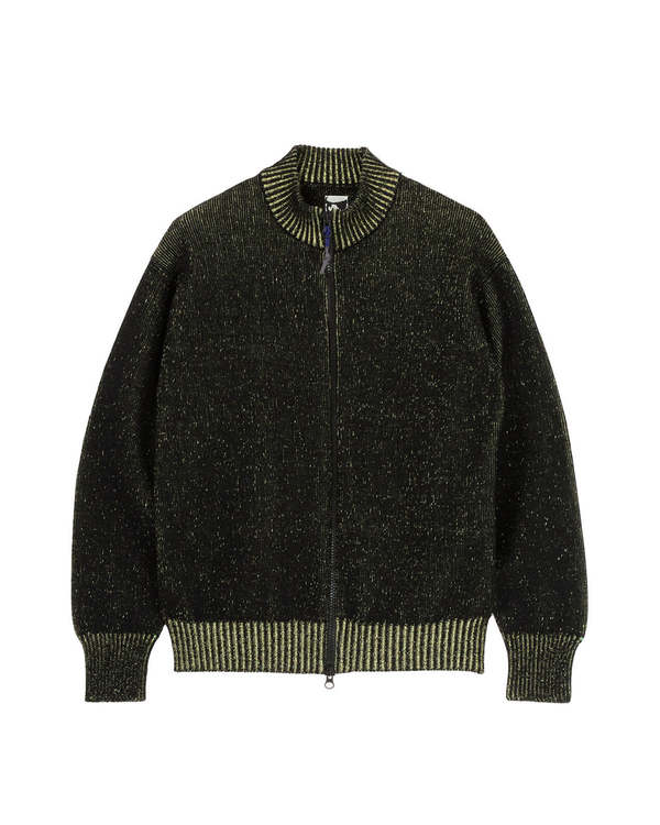 GR10K Aimless Compact Knit Full Zipped Sweater - Black