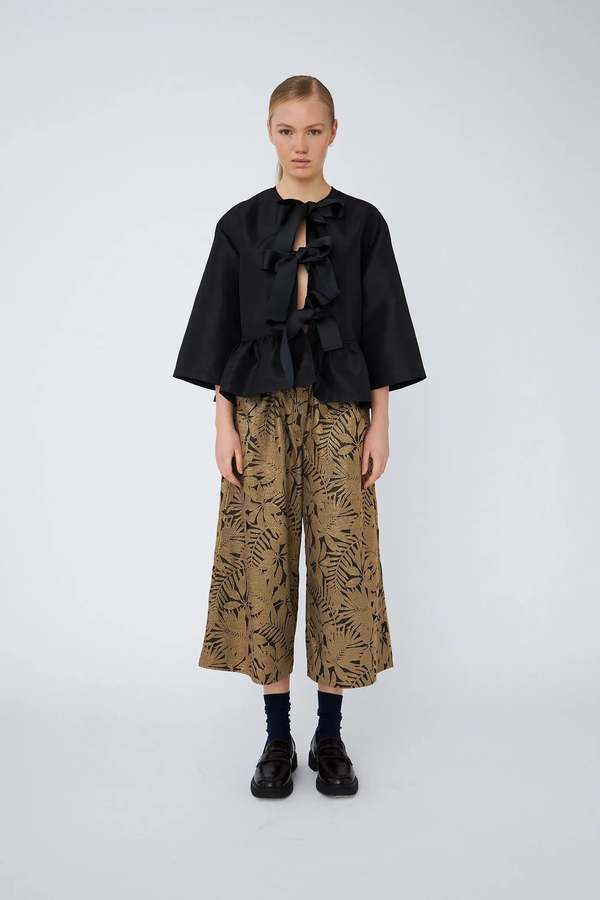 Stella Nova Crispy Peplum Bow Blouse