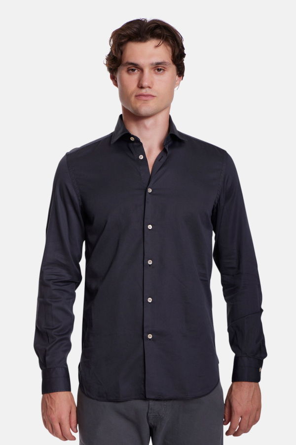 Boglioli Garment Dyed Tencel Shirt - Charcoal