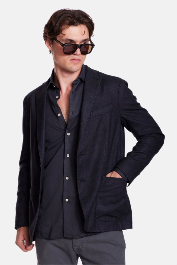 Boglioli Garment Dyed Tencel Shirt - Charcoal