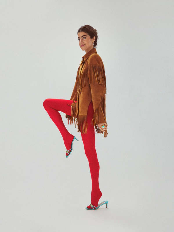 Swedish Stockings X Leandra Medine Cohen Collant Brillant Geri Tights Swedish Stockings X Leandra Medine Cohen Collant Brillant Geri Tights