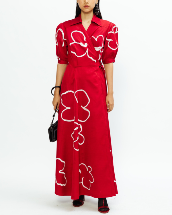 Lovebirds Lilac Dress - Barn Red