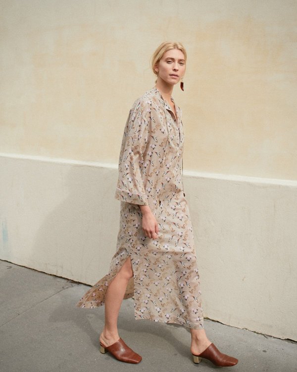 Nanushka Gobi Caftan Dress - Western Print | Garmentory