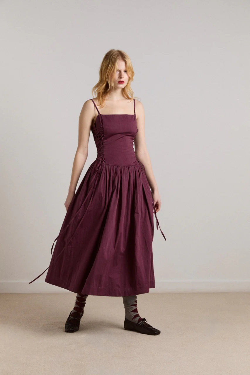 knee length dresses for ladies Angeleina Maxi Dress Blue Floral