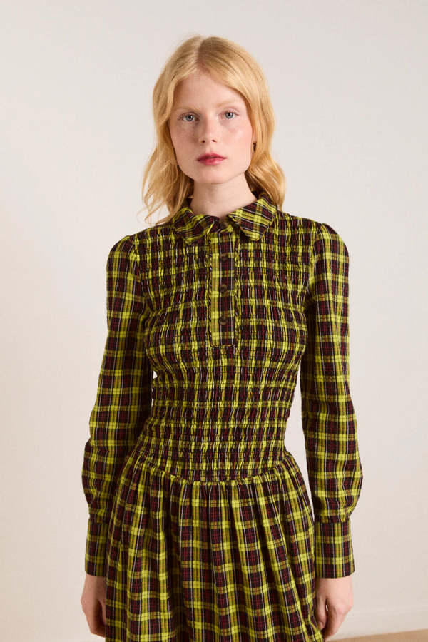 damson madder long sleeve dress Damson Madder Raphaela Long-Sleeve Mini Dress