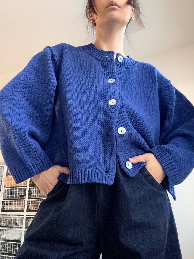 Nikki Chasin Shiloh Cotton Cardigan - Lapis
