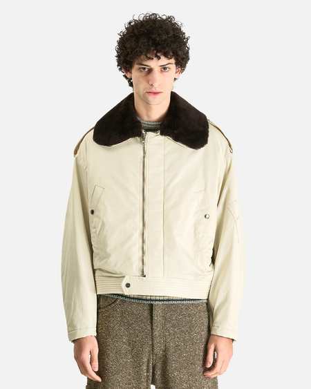 ジャケット・アウター AURALEE LINEN SILK CHECK NOCOLLAR JACKET Auralee Linen/Silk Zip Blouson Brown Check at CareOfCarl.com