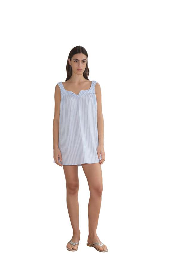 Deiji Studios Yoke Mini Dress - Mineral Stripe