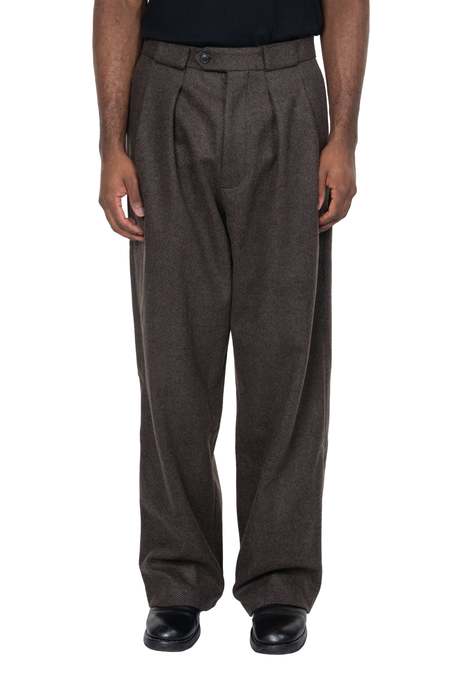 Lownn Wide Double Pleated Pants - Tobacco Brown | Garmentory