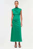 Jonathan Simkhai Burke S/L Draped Midi Dress - Kelly Green - Thumbnail 4
