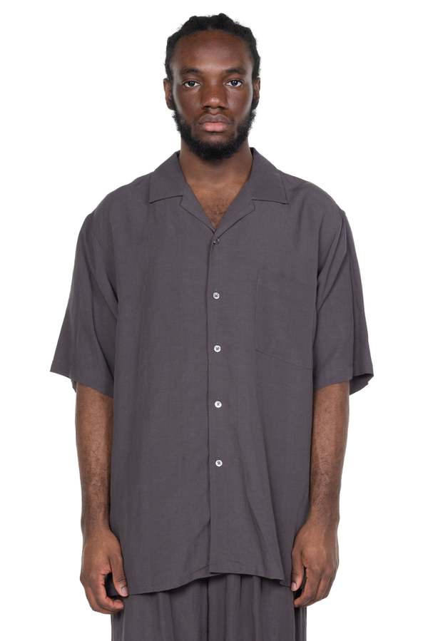 ssstein Rayon Linen Oversized Shirt - Charcoal | Garmentory