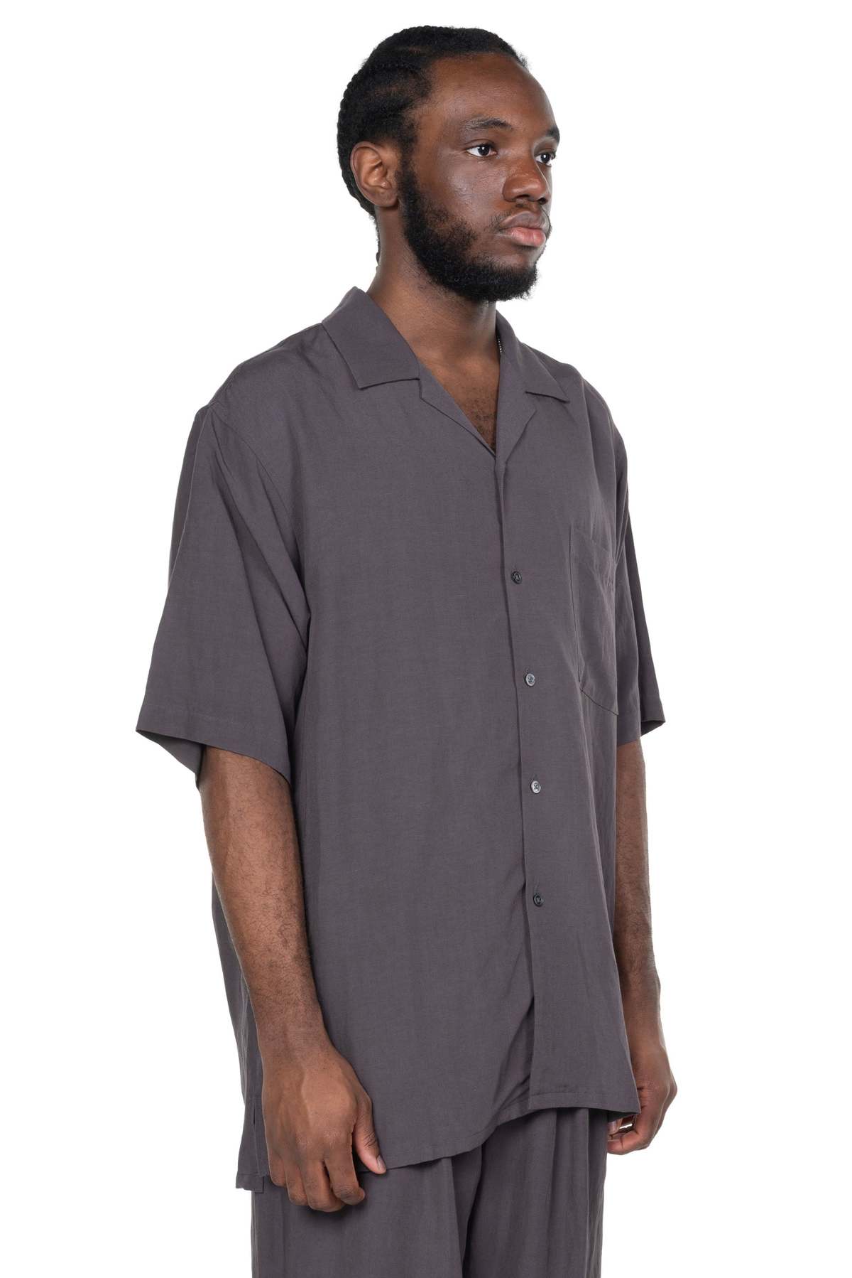 ssstein Rayon Linen Oversized Shirt - Charcoal | Garmentory