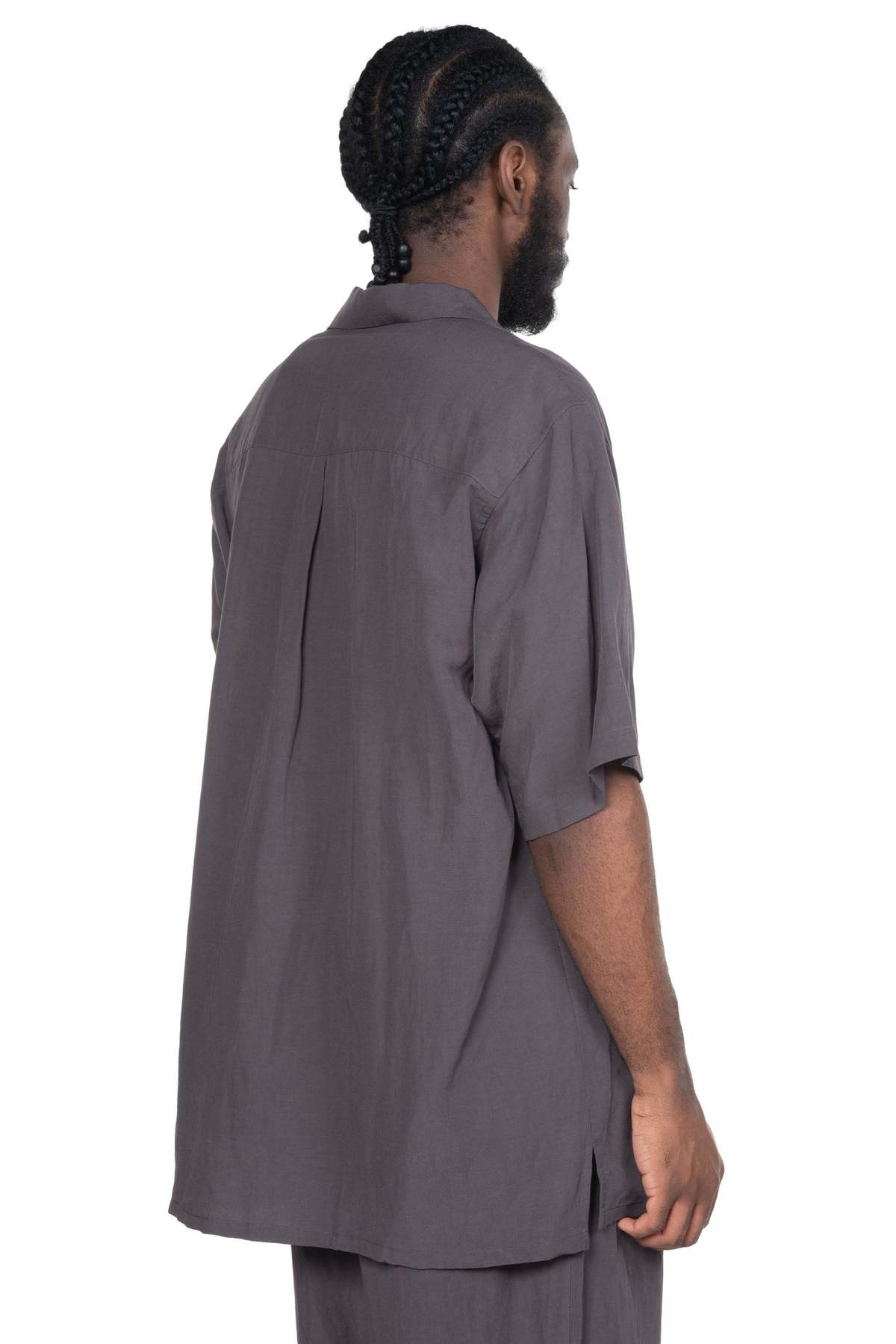ssstein Rayon Linen Oversized Shirt - Charcoal | Garmentory