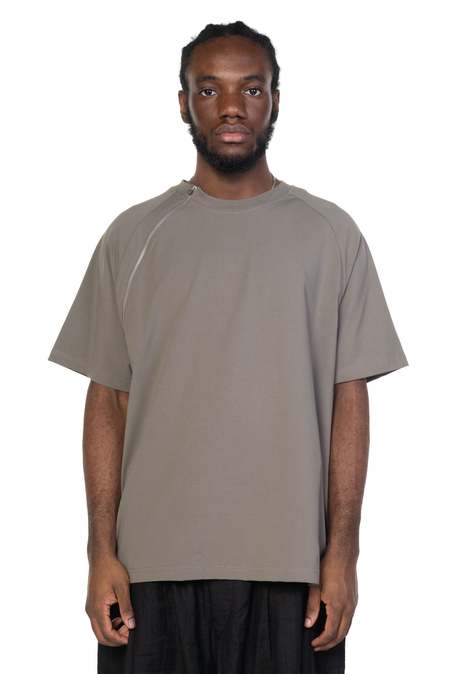 Heliot Emil T-Shirt with PVC Pocket - Black | Garmentory