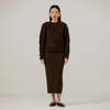 Bare Knitwear Suri Alpaca Crewneck Sweater - Brown - Thumbnail 1