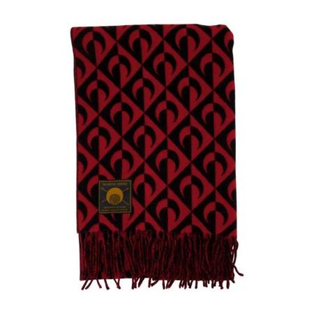 MARINE SERRE Moon Argyle Knit Scarf - Black | Garmentory