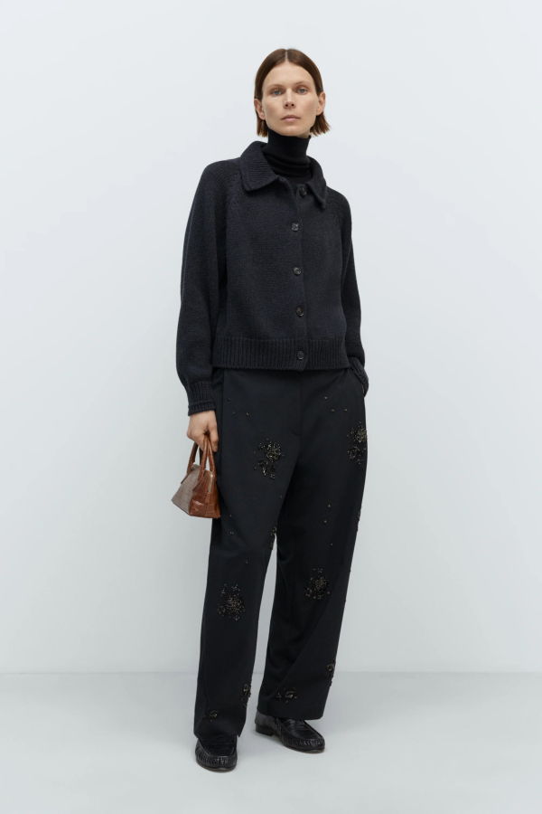 Cordera Merino Wool Collar Cardigan