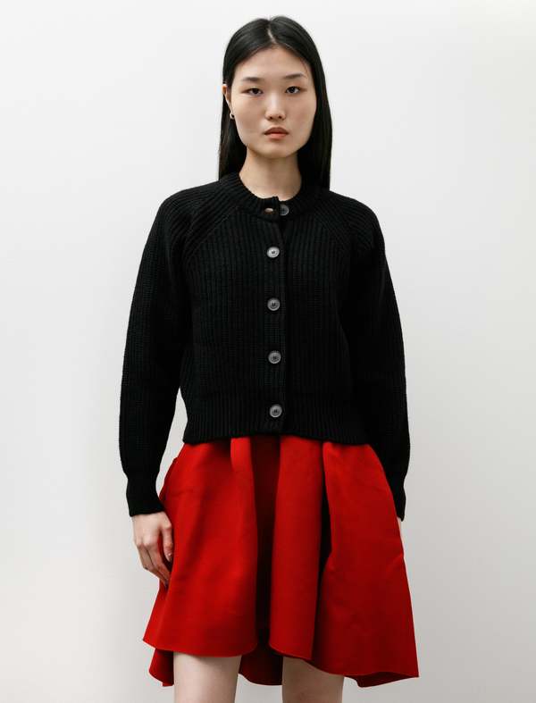 Sunspel Ribbed Crew Neck Cardigan