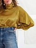 Vintage 80's Blouse - Golden Houndstooth - Thumbnail 2