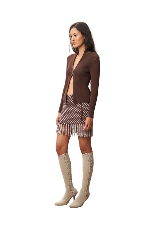 Isa Boulder Pleated Jacket - Chocline