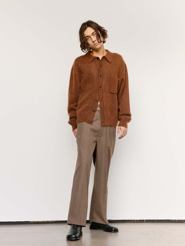 Camiel Fortgens Brown Alpaca Wool Hairy Cardigan | Garmentory