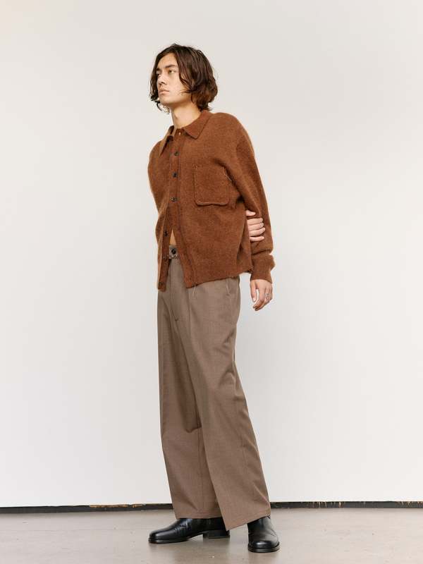 Camiel Fortgens Brown Alpaca Wool Hairy Cardigan | Garmentory