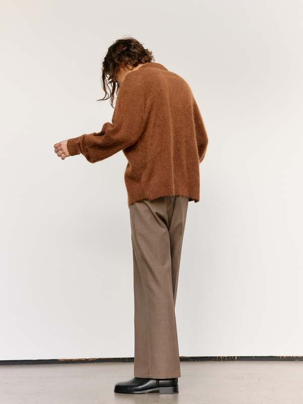 Camiel Fortgens Brown Alpaca Wool Hairy Cardigan | Garmentory