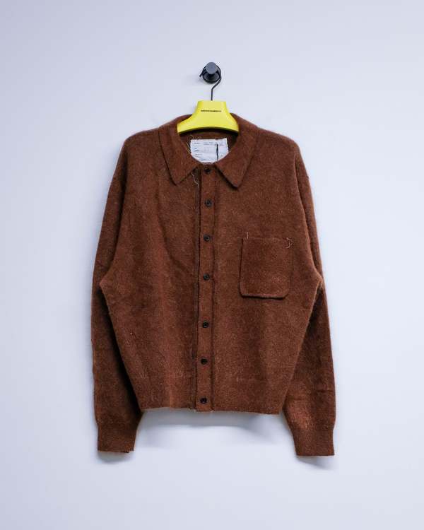 Camiel Fortgens Brown Alpaca Wool Hairy Cardigan | Garmentory