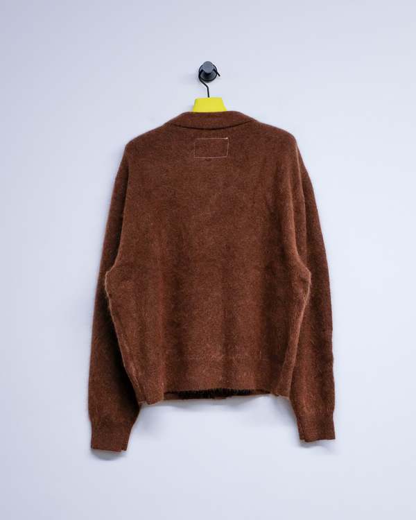 Camiel Fortgens Brown Alpaca Wool Hairy Cardigan | Garmentory