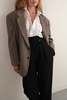 Vintage 80s Hugo Boss Wool Blend Two Button Blazer - Driftwood - Thumbnail 1