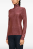 Forte Forte Lurex Jersey Turtleneck T-Shirt - Blush - Thumbnail 2