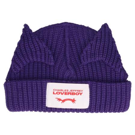 Purple Charles Jeffrey loverboy knit beanie with floppy bunny ears Charles Jeffrey Loverboy Rabbit Beanie | Purple | FARFETCH main image 3