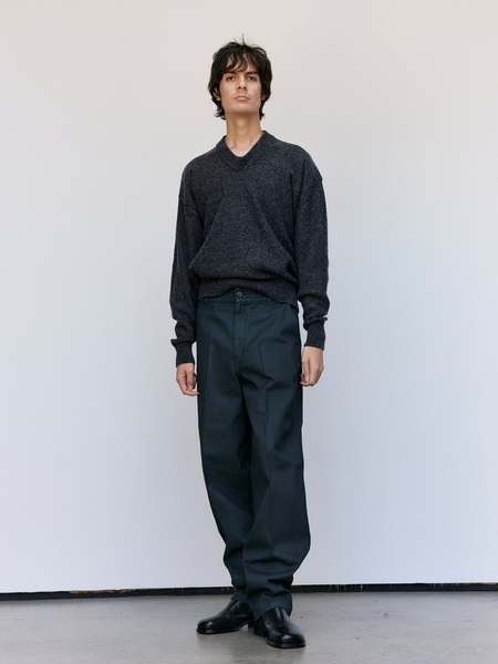 Lemaire Wool Straight Pants - Dark Grey | Garmentory