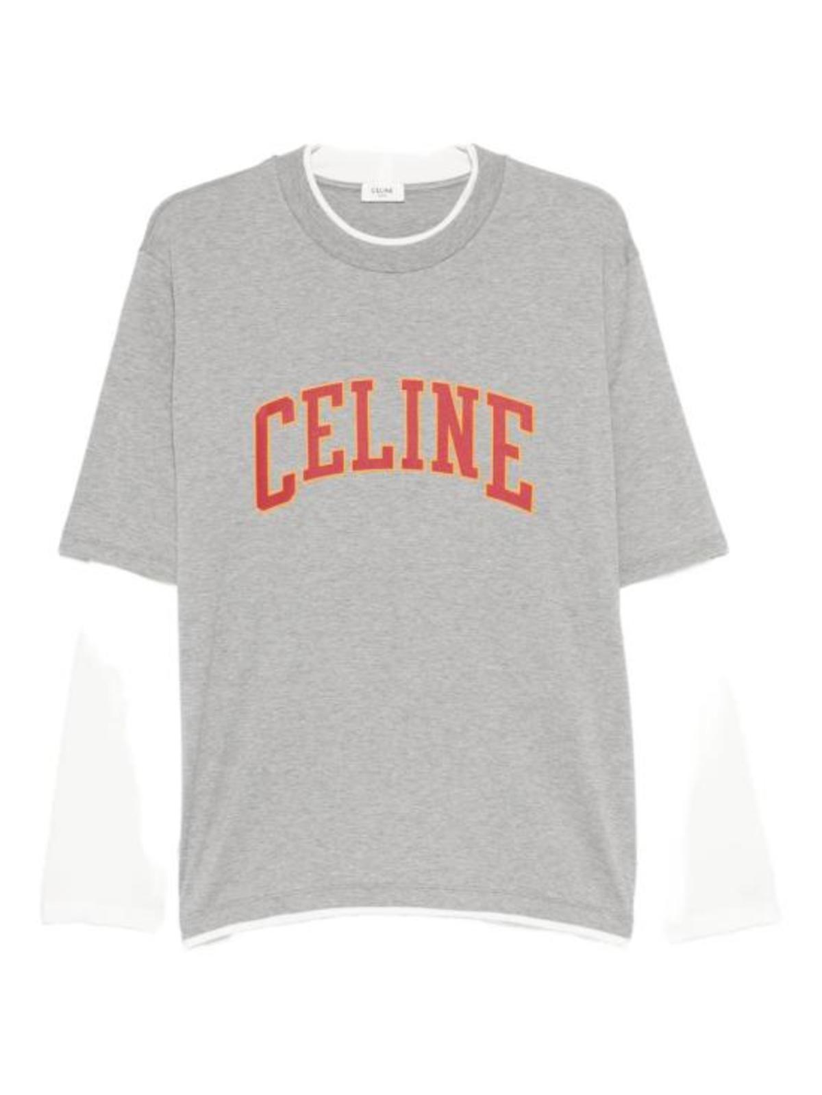 Celine Grey Melange Off White Burgundy Tunic Top - Image 1 of 4