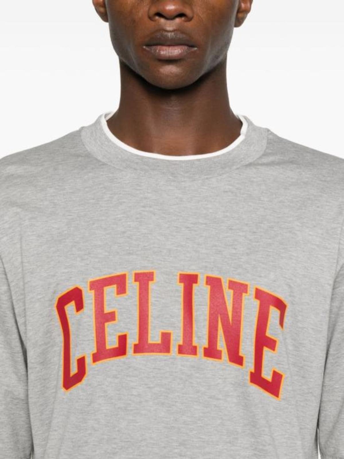 Celine Grey Melange Off White Burgundy Tunic Top - Image 4 of 4