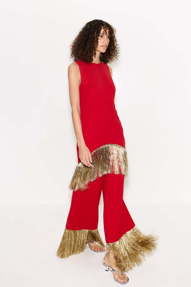Simon Miller Naomi Fringe Pant - Lucky Red
