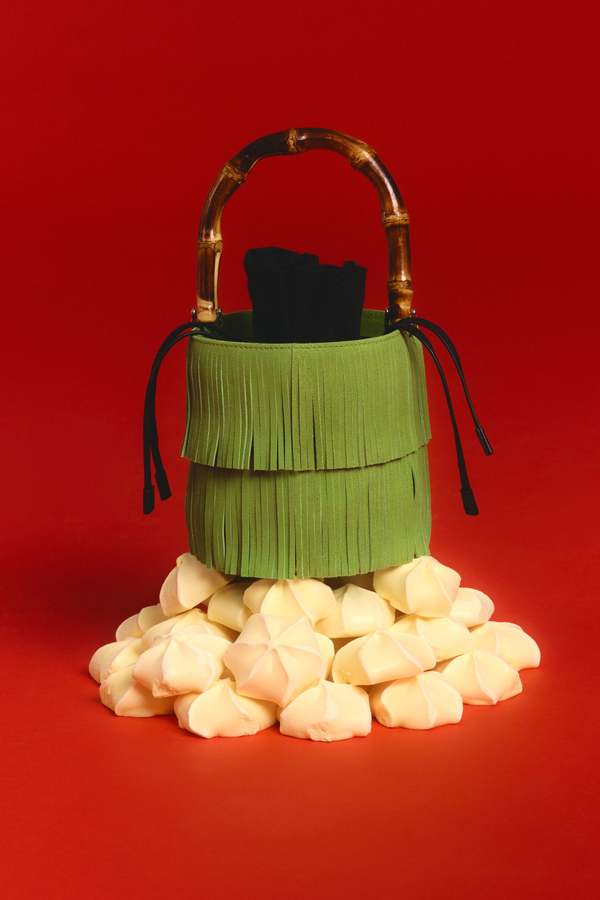 Simon Miller Tiki Fringe Suede Bag - Moss Green