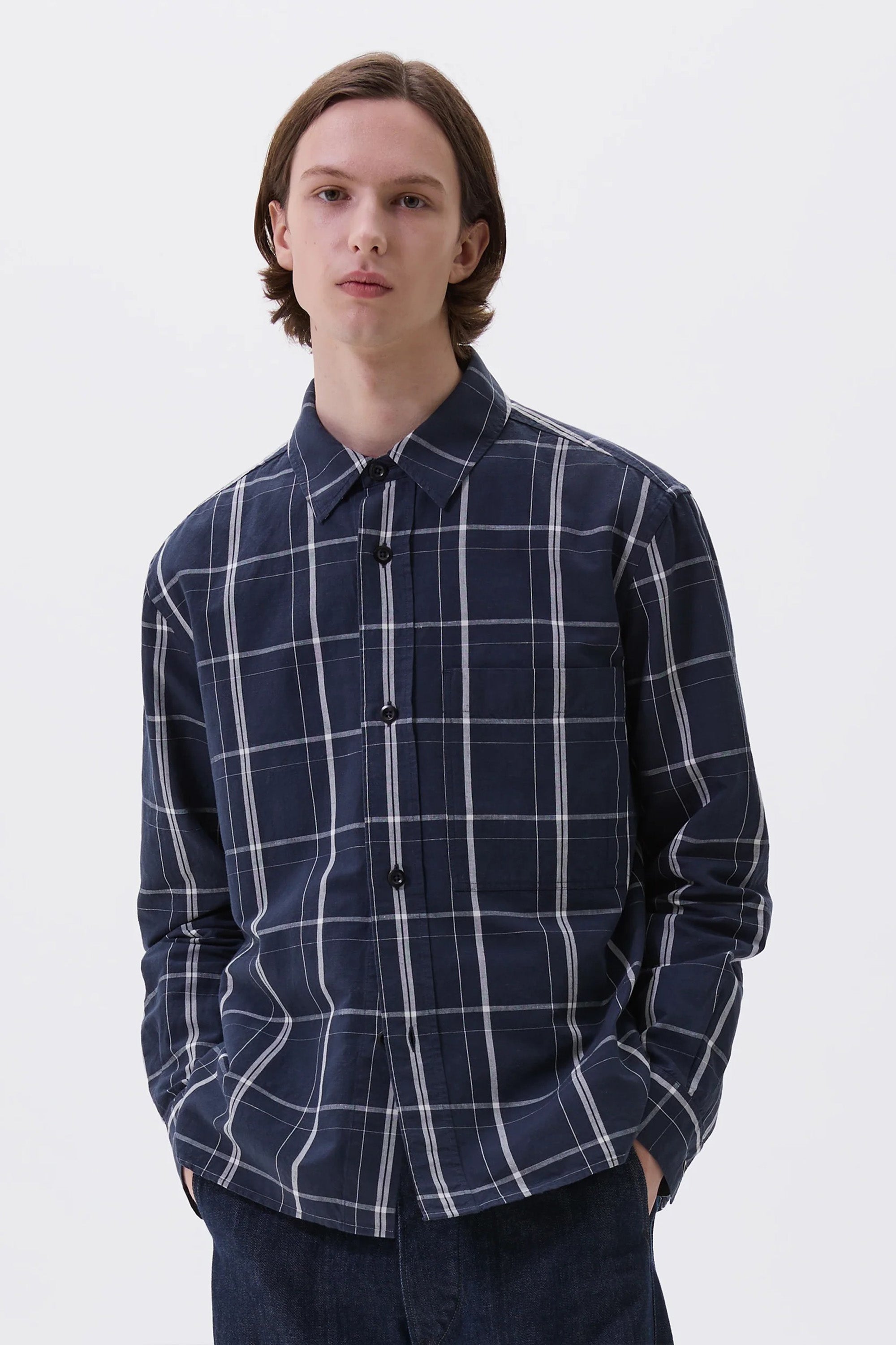Margaret Howell Overall Shirt Graphic Grid Check Shirt | Garmentory