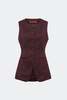 Simon Miller Del Mar Vest In Bordeaux Metallic Pinstripe Vest - Bordeaux - Thumbnail 1