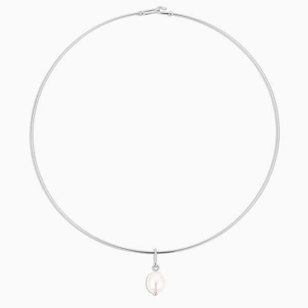 Thatch Colette Pearl Choker Necklace - Rhodium Plated Thatch Colette Pearl Choker Necklace - Rhodium Plated