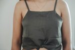 Hackwith Design House Split Hem Cropped Tank - Olive - Thumbnail 3