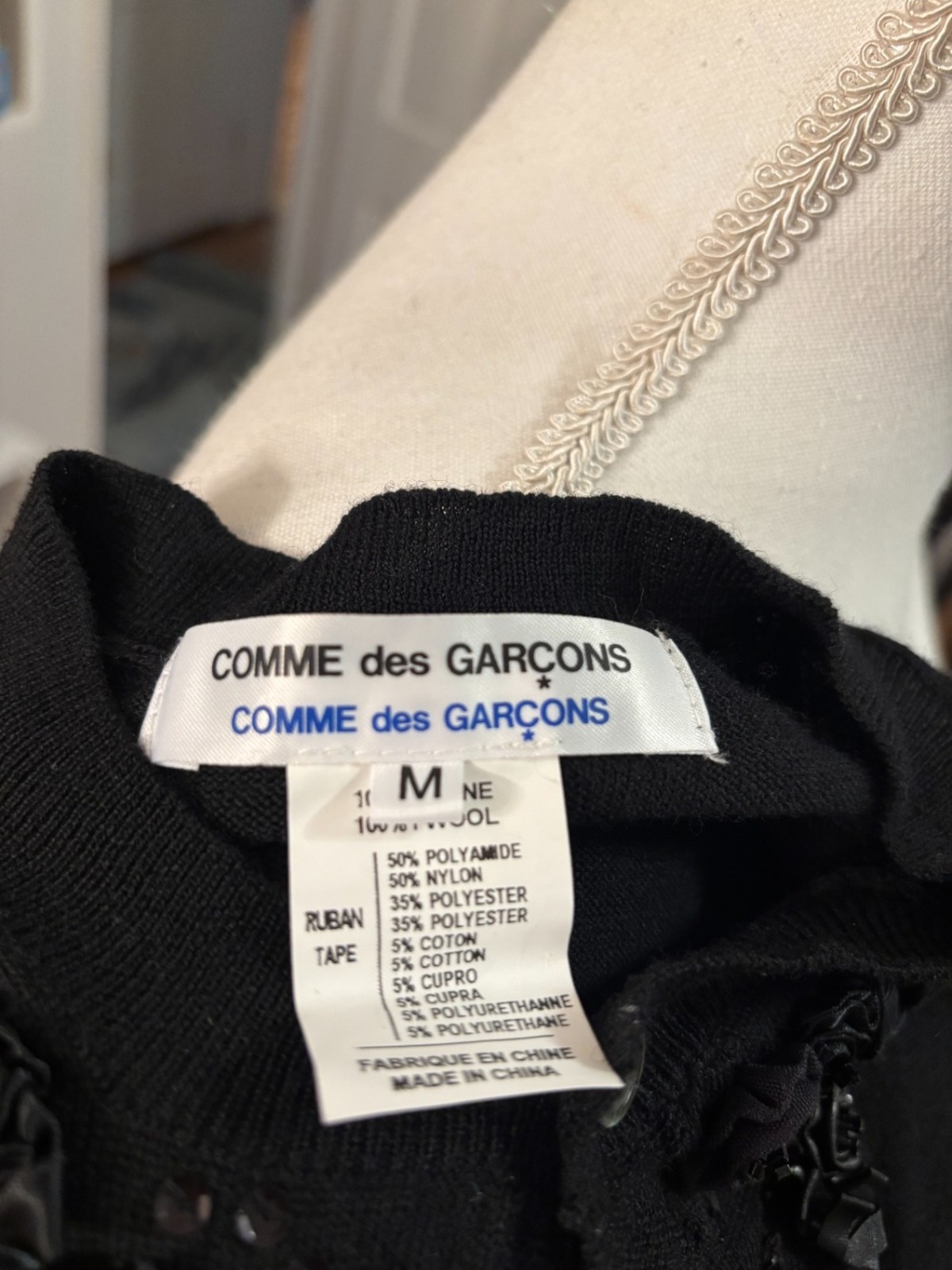 Comme des Garçons Floral Applique Sweater - Image 5 of 7