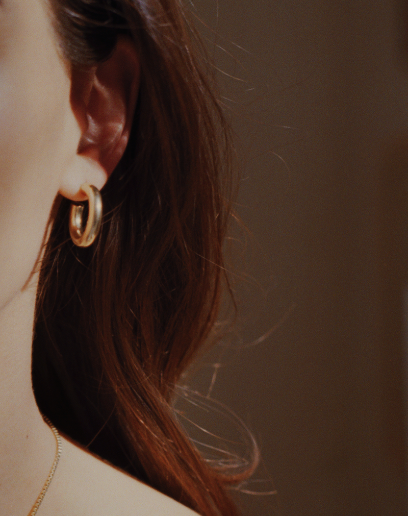 Laura Lombardi Mini Etched Hoops Gold | recreation.io