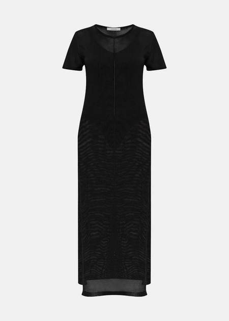 LEMAIRE BELTED RIB T-SHIRT DRESS - black | Garmentory