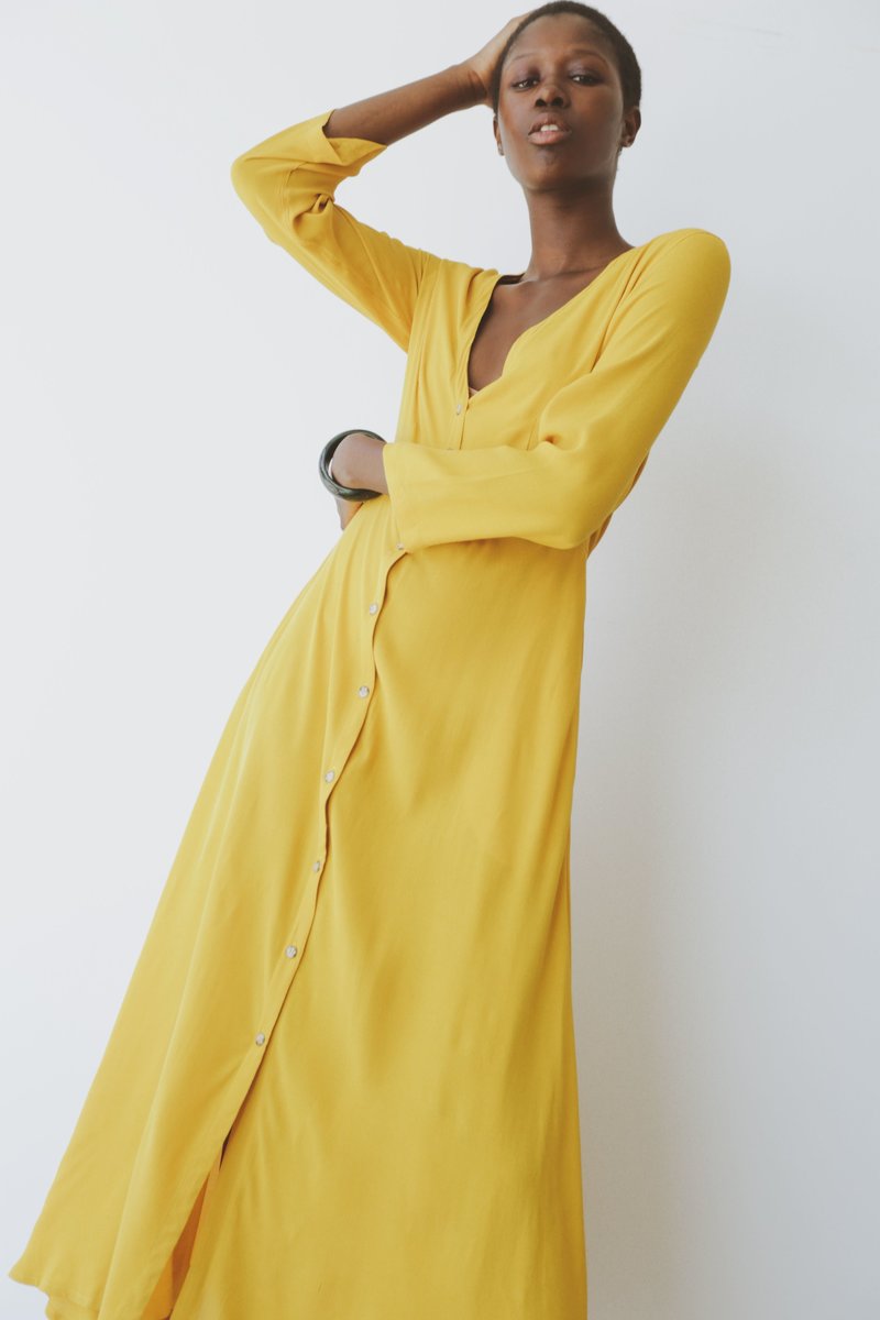 OR Button Up Dress - Mustard