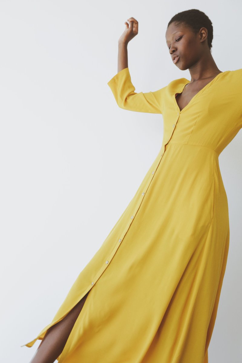 OR Button Up Dress - Mustard