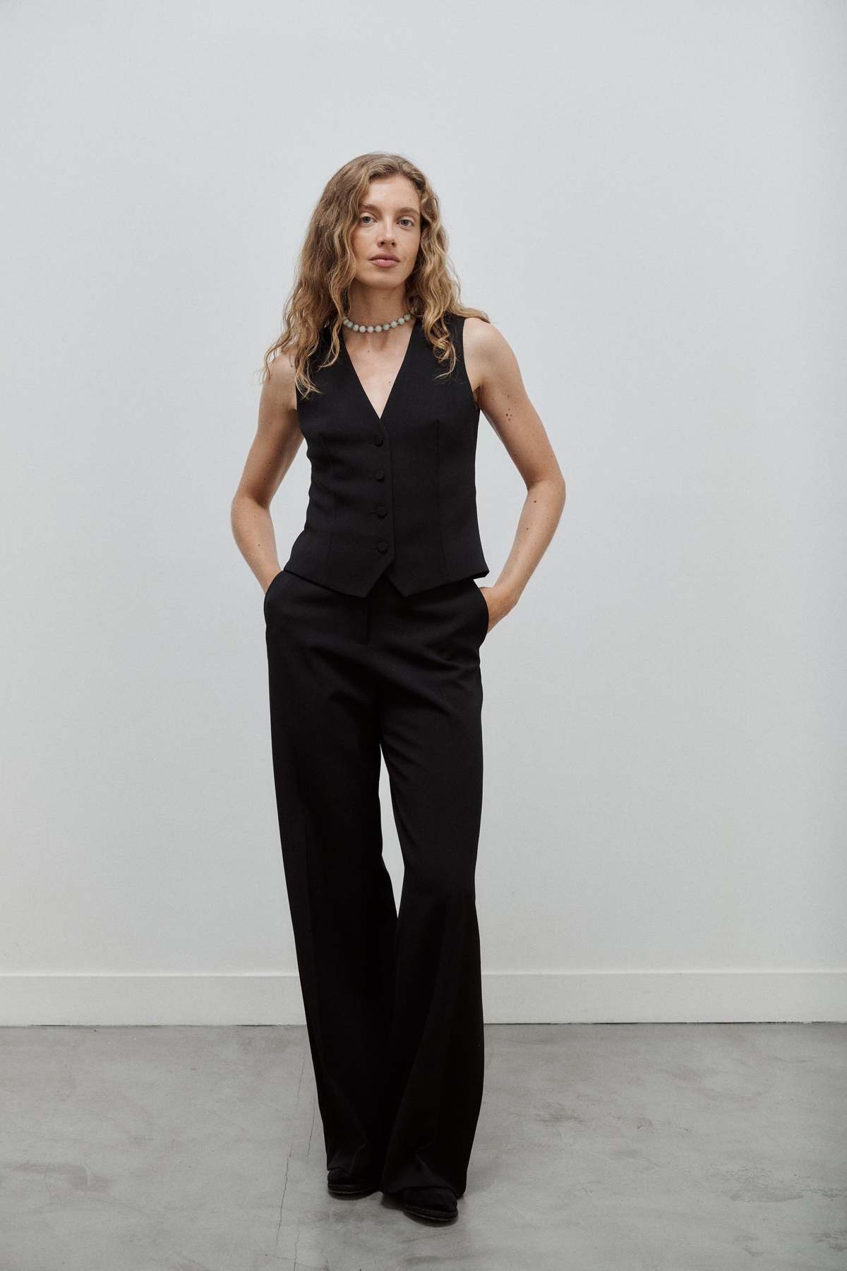 Facettes Studio Bianca Wool Gabardine Pants - Black - Image 2 of 8