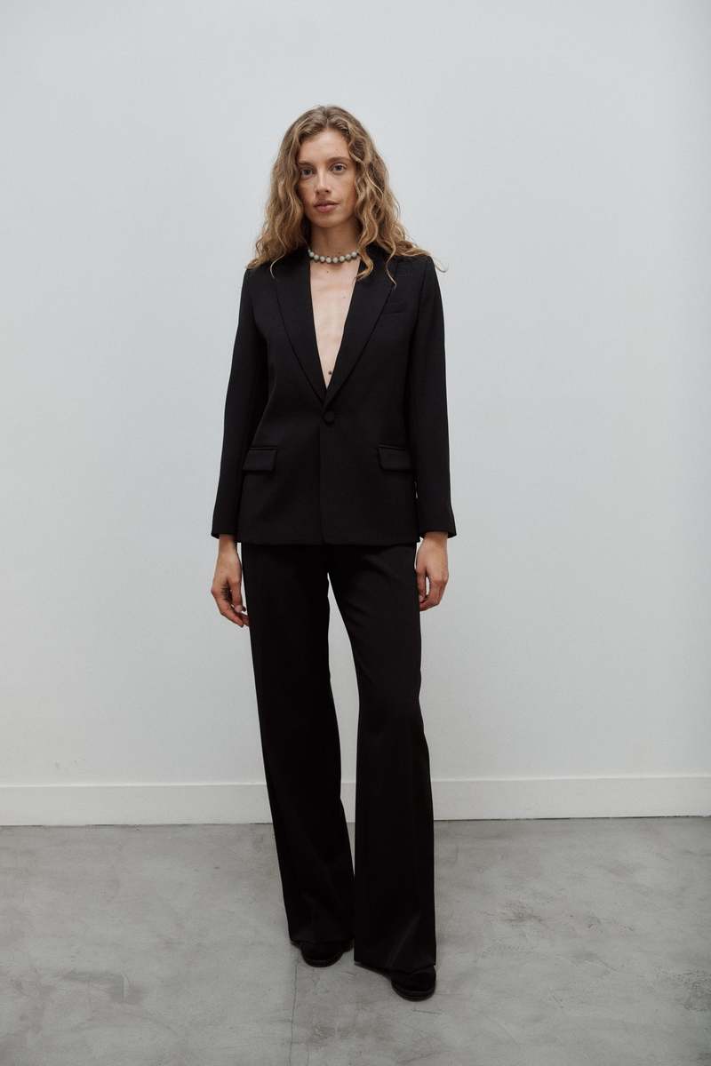 Facettes Studio Bianca Wool Gabardine Pants - Black