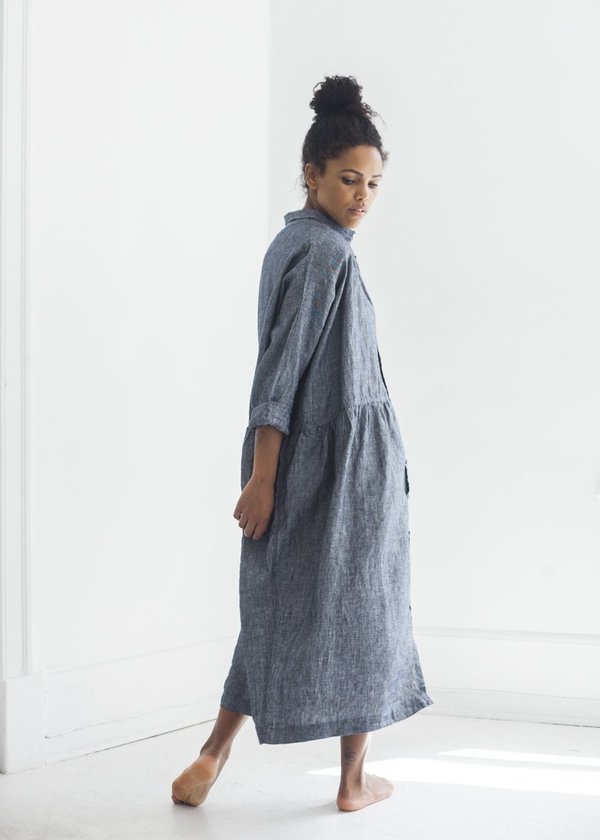 Ichi Antiquites Shirt Dress - Navy ...