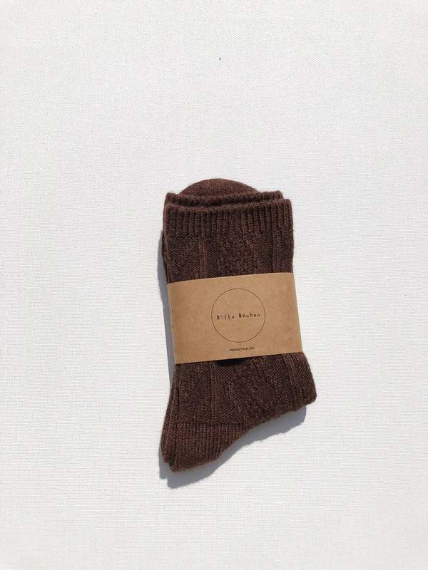 Billy Bamboo Chaussettes en Laine Torsade Socks
